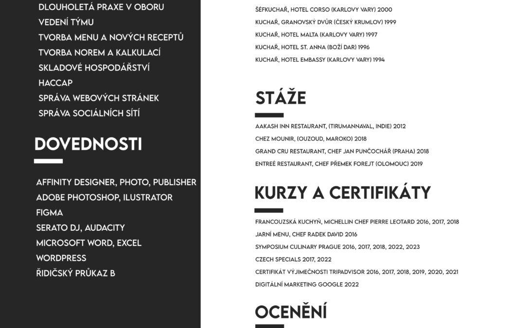 Potřebujete poradit s konceptem restaurace, vytvořit nové menu, kalkulace či proškolit kuchaře?